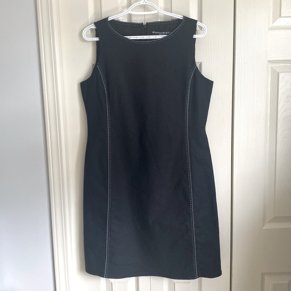 DONATED ❌Nygard Petite Linen Sleeveless midi black dress size 12